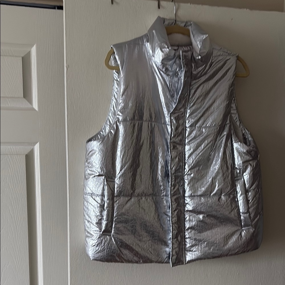 Silver Puffer Vest